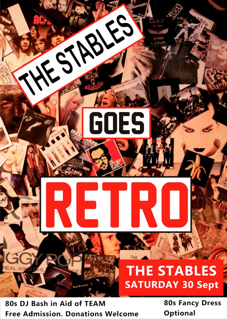 The Stables Goes Retro - Saturday 30th September 2023 in Aid of TEAM Mullingar.